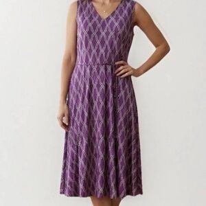 41 Hawthorn Purple Dress Fully Lined Waist Tie Size Large